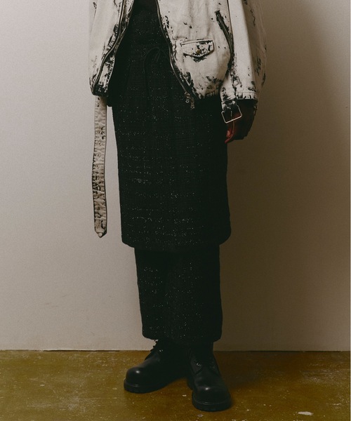DISCOVERED(ディスカバード)の「TWEED LAYERED PANTS(その他パンツ・メンズ・ブラック/ベージュ・1/3)」の2枚目の写真