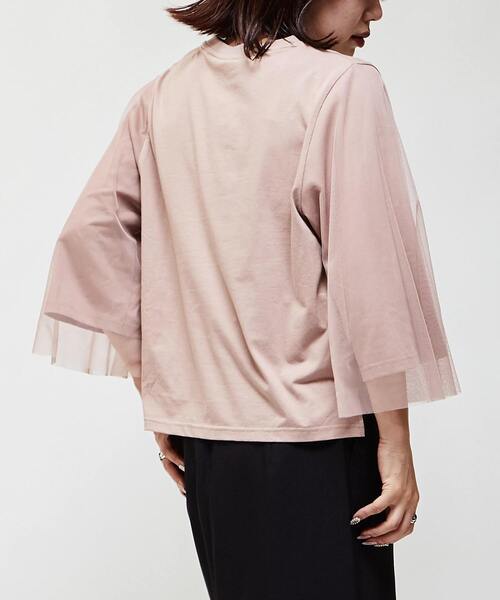 CONVERSE TOKYO(コンバーストウキョウ)の「TULLE DOCKING TEE(Tシャツ/カットソー・レディース・ブラック/ピンク/ブルー・FREE)」の14枚目の写真