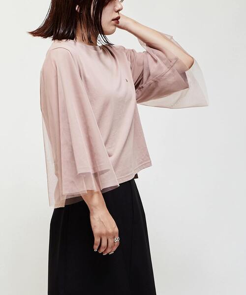 CONVERSE TOKYO(コンバーストウキョウ)の「TULLE DOCKING TEE(Tシャツ/カットソー・レディース・ブラック/ピンク/ブルー・FREE)」の15枚目の写真