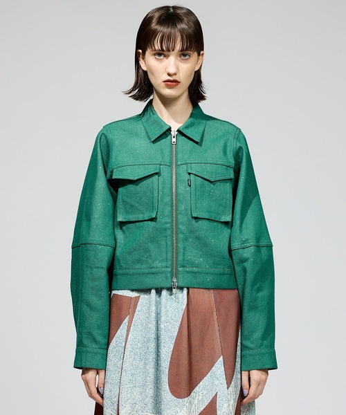 NON TOKYO(ノントーキョー)の「LAME DENIM JACKET(デニムジャケット・レディース・インディゴブルー/グリーン/ブラック・FREE)」の3枚目の写真