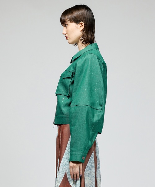 NON TOKYO(ノントーキョー)の「LAME DENIM JACKET(デニムジャケット・レディース・インディゴブルー/グリーン/ブラック・FREE)」の7枚目の写真