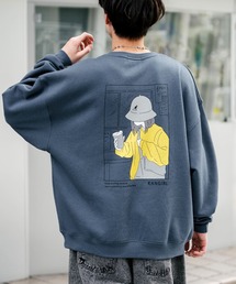 KANGOL | KANGOL カンゴール 別注コラボ カンガールプリント裏起毛クルーネックスウェットトレーナー(スウェット)
