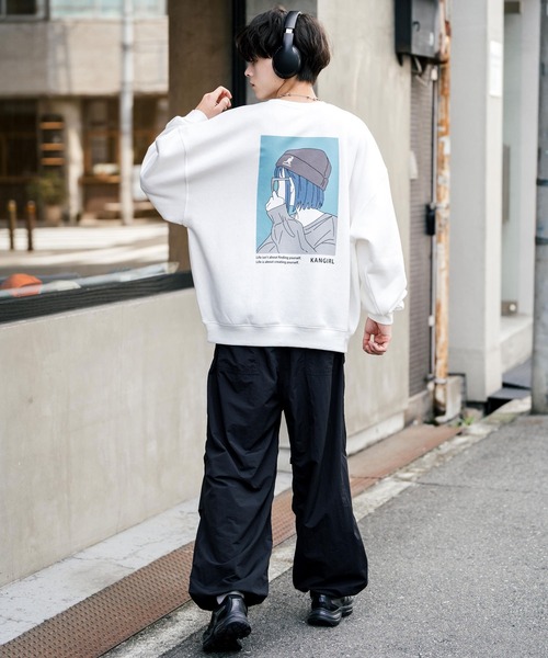 KANGOL(カンゴール)の「KANGOL カンゴール 別注コラボ カンガールプリント裏起毛クルーネックスウェットトレーナー(スウェット・メンズ・ピンク/ホワイト/グリーン系/ピンク系/ブラック系/ブルー系/ブルーグリーン/ブラック/ホワイト系/アッシュ/ブルー/グレー系・M/L/XL)」の15枚目の写真