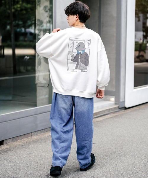 KANGOL(カンゴール)の「KANGOL カンゴール 別注コラボ カンガールプリント裏起毛クルーネックスウェットトレーナー(スウェット・メンズ・ピンク/ホワイト/グリーン系/ピンク系/ブラック系/ブルー系/ブルーグリーン/ブラック/ホワイト系/アッシュ/ブルー/グレー系・M/L/XL)」の20枚目の写真