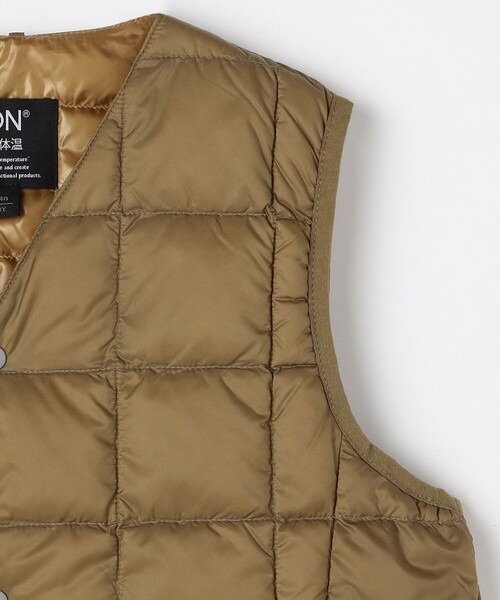 FREAK'S STORE（フリークスストア）の「限定展開 TAION/タイオン キッズ ベーシック Vネックボタン インナーダウンベスト / KIDS V NECK DOWN VEST / TAION-K001（ダウンジャケット/コート・キッズ・ベージュ/オリーブ/ブラック/ネイビー・140/130/120/110）」の7枚目の写真