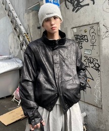 Never mind the XU / Chikashitsu+ | 韓国ファッション nmtc + エヌエムティーシープラス line coating jacket ラインブルゾン 合成皮革ジャケット オーバーサイズ ジップジャケット コーティングジャケット 長袖アウター 長袖ジャケット 黒ジャケット 羽織り 韓国ストリート ストリートファッション(ブルゾン)