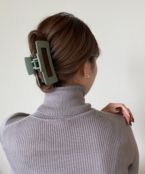 ciite'（シーテ）の「マットデザインヘアクリップ（バレッタ/ヘアクリップ・レディース・グリーン/ブラック/グレー/ダークグリーン/ブルー/イエロー/ピンク/レッド/ベージュ・FREE）」の19枚目の写真