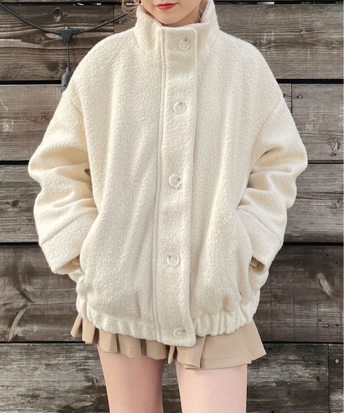 one way（ワンウェイ）の「スタンドカラーブルゾン（ブルゾン・レディース・ホワイト/ブラック/グレー・FREE）」の4枚目の写真