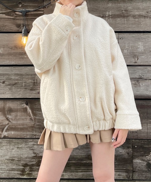 one way（ワンウェイ）の「スタンドカラーブルゾン（ブルゾン・レディース・ホワイト/ブラック/グレー・FREE）」の5枚目の写真