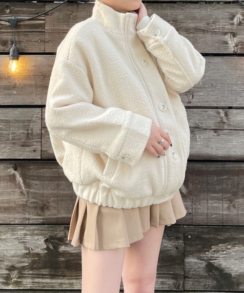 one way（ワンウェイ）の「スタンドカラーブルゾン（ブルゾン・レディース・ホワイト/ブラック/グレー・FREE）」の6枚目の写真