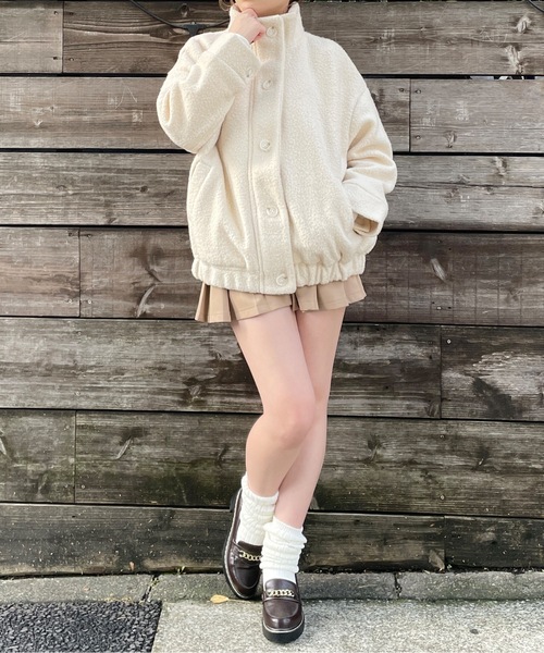 one way（ワンウェイ）の「スタンドカラーブルゾン（ブルゾン・レディース・ホワイト/ブラック/グレー・FREE）」の8枚目の写真