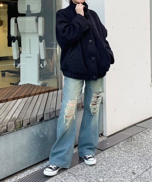 one way（ワンウェイ）の「スタンドカラーブルゾン（ブルゾン・レディース・ホワイト/ブラック/グレー・FREE）」の14枚目の写真