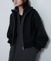 le ELMi | Double-zip boucle high-necked blouson / ダブルジップ ブークレ ハイネックブルゾン(ブルゾン)
