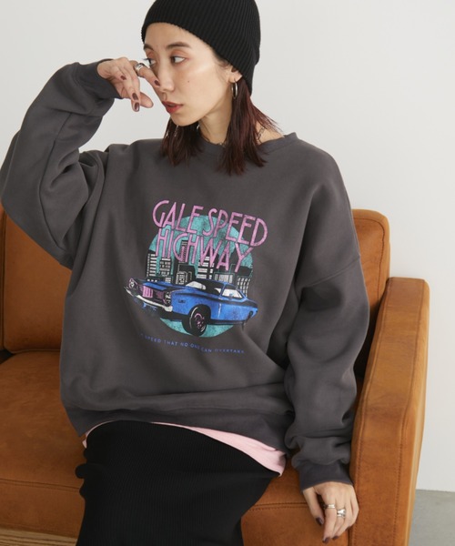 Auntie Rosa Holiday(アンティローザホリデー)の「裏起毛ヴィンテージライクCARスウェット(スウェット・レディース・チャコールグレー/ナチュラル・FREE)」の16枚目の写真
