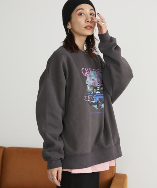 Auntie Rosa Holiday(アンティローザホリデー)の「裏起毛ヴィンテージライクCARスウェット(スウェット・レディース・チャコールグレー/ナチュラル・FREE)」の18枚目の写真