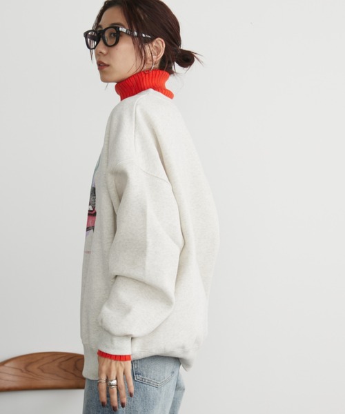 Auntie Rosa Holiday(アンティローザホリデー)の「裏起毛ヴィンテージライクCARスウェット(スウェット・レディース・チャコールグレー/ナチュラル・FREE)」の7枚目の写真