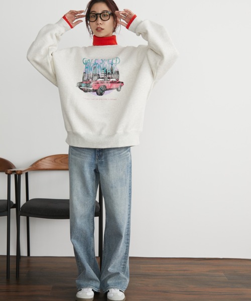 Auntie Rosa Holiday(アンティローザホリデー)の「裏起毛ヴィンテージライクCARスウェット(スウェット・レディース・チャコールグレー/ナチュラル・FREE)」の10枚目の写真