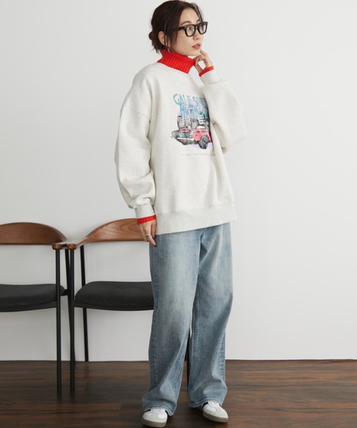 Auntie Rosa Holiday(アンティローザホリデー)の「裏起毛ヴィンテージライクCARスウェット(スウェット・レディース・チャコールグレー/ナチュラル・FREE)」の11枚目の写真