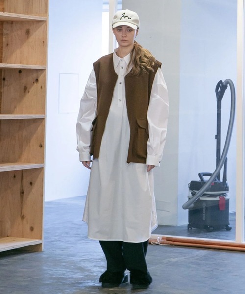 my beautiful landlet（マイビューティフルランドレット）の「【my beautiful landlet】MELTON FABRIC VEST（ベスト・メンズ・ネイビー/オートミール/ブラウン/ブラック・1/0）」の8枚目の写真