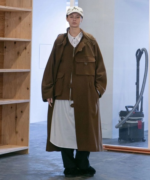 my beautiful landlet（マイビューティフルランドレット）の「【my beautiful landlet】MELTON FABRIC VEST（ベスト・メンズ・ネイビー/オートミール/ブラウン/ブラック・1/0）」の12枚目の写真