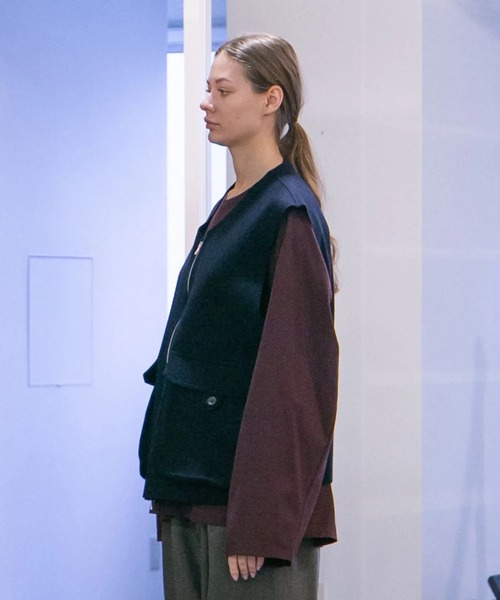 my beautiful landlet（マイビューティフルランドレット）の「【my beautiful landlet】MELTON FABRIC VEST（ベスト・メンズ・ネイビー/オートミール/ブラウン/ブラック・1/0）」の15枚目の写真