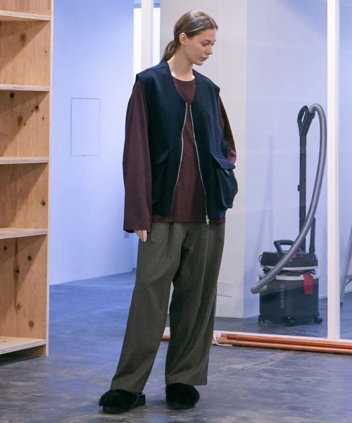 my beautiful landlet（マイビューティフルランドレット）の「【my beautiful landlet】MELTON FABRIC VEST（ベスト・メンズ・ネイビー/オートミール/ブラウン/ブラック・1/0）」の18枚目の写真