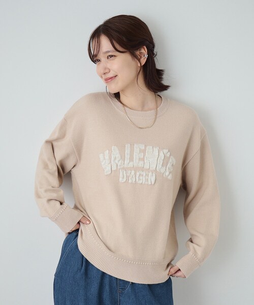 SHOO・LA・RUE(シューラルー)の「◆【静電気軽減/洗える/S-LL】もちもち ふっくらロゴニット(ニット/セーター・レディース・ダークグレー/ライトグリーン/ブラック/ライトベージュ・01/02/03/04)」の18枚目の写真