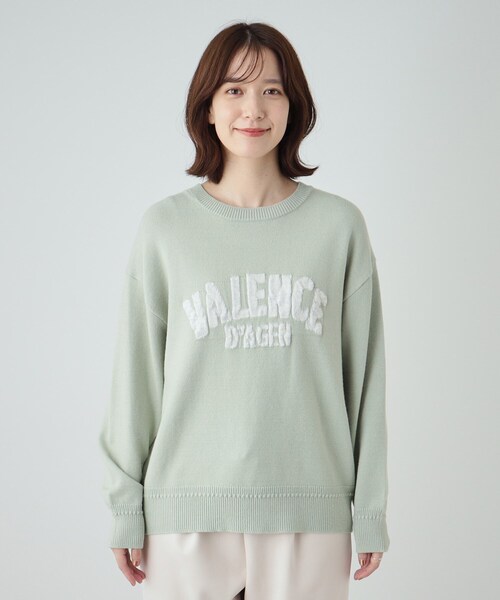 SHOO・LA・RUE(シューラルー)の「◆【静電気軽減/洗える/S-LL】もちもち ふっくらロゴニット(ニット/セーター・レディース・ダークグレー/ライトグリーン/ブラック/ライトベージュ・01/02/03/04)」の21枚目の写真