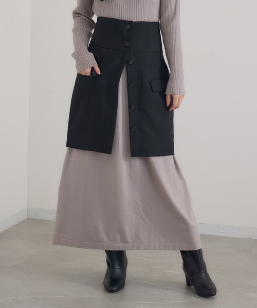 KATHARINE ROSS(キャサリンロス)の「【KATHARINE ROSS】レイヤードスカートビスチェ(スカート・レディース・ブラック/ブラウン・MEDIUM)」の2枚目の写真