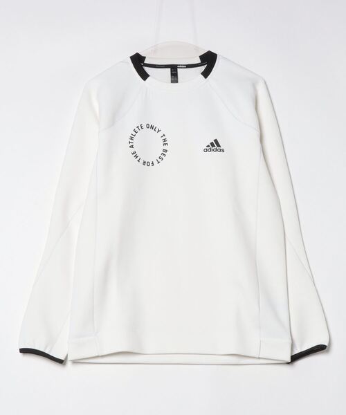 adidas(アディダス)の「アディダス adidas レギュラーフィット ダブルニット 長袖Tシャツ(Tシャツ/カットソー・メンズ・ホワイト/ブラック・S/M/L/LL/3L)」の2枚目の写真