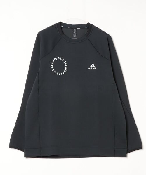 adidas(アディダス)の「アディダス adidas レギュラーフィット ダブルニット 長袖Tシャツ(Tシャツ/カットソー・メンズ・ホワイト/ブラック・S/M/L/LL/3L)」の1枚目の写真