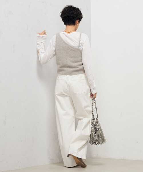 Rie Miller（リエミラー）の「カシミヤ混アシメトリーニットビスチェ 