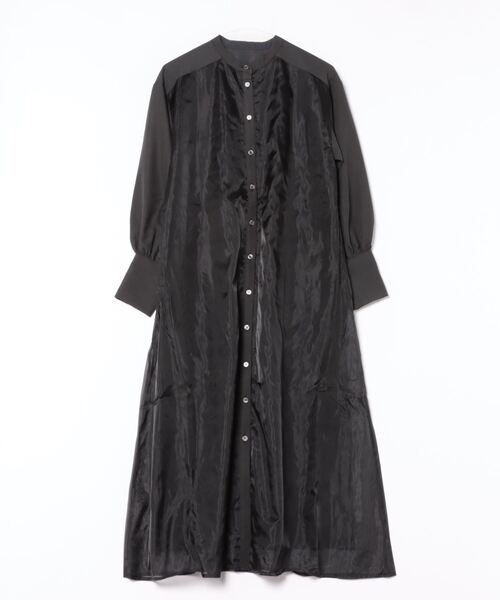 STYLEBLOCK（スタイルブロック）の「TNピーチ×オーガンジーレイヤードワンピース（ワンピース・レディース・ブラック/チャコールグレー/グレイッシュベージュ・M）」の5枚目の写真