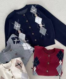 MAJESTIC LEGON | アーガイル柄リボンカーデ(カーディガン/ボレロ)