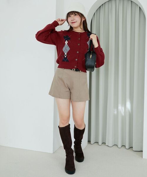 MAJESTIC LEGON(マジェスティックレゴン)の「アーガイル柄リボンカーデ(カーディガン/ボレロ・レディース・ホワイト系その他2/レッド系その他2/ブルー系その他4/グレー系その他・MEDIUM)」の13枚目の写真