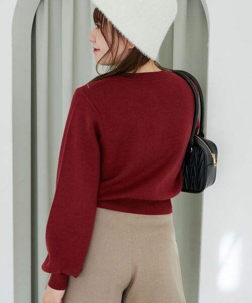 MAJESTIC LEGON(マジェスティックレゴン)の「アーガイル柄リボンカーデ(カーディガン/ボレロ・レディース・ホワイト系その他2/レッド系その他2/ブルー系その他4/グレー系その他・MEDIUM)」の18枚目の写真