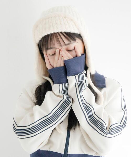 WEGO（ウィゴー）の「WEGO/イヤーフラップリブニットキャップ（ニットキャップ/ビーニー・レディース・ブラック/オフホワイト/ブラウン・FREE）」の15枚目の写真