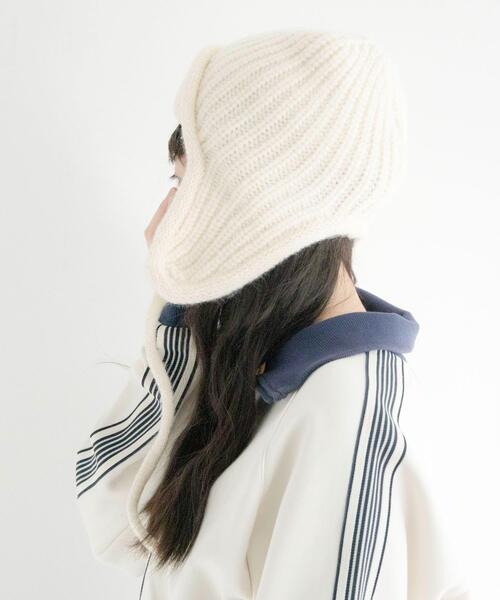 WEGO（ウィゴー）の「WEGO/イヤーフラップリブニットキャップ（ニットキャップ/ビーニー・レディース・ブラック/オフホワイト/ブラウン・FREE）」の16枚目の写真