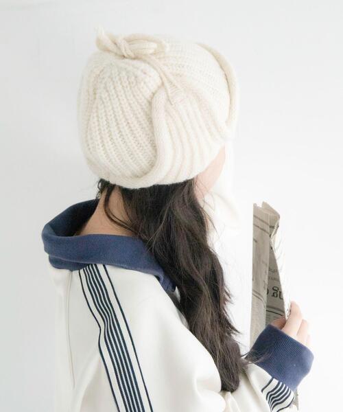 WEGO（ウィゴー）の「WEGO/イヤーフラップリブニットキャップ（ニットキャップ/ビーニー・レディース・ブラック/オフホワイト/ブラウン・FREE）」の17枚目の写真
