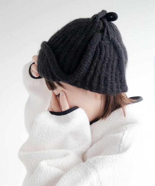 WEGO（ウィゴー）の「WEGO/イヤーフラップリブニットキャップ（ニットキャップ/ビーニー・レディース・ブラック/オフホワイト/ブラウン・FREE）」の22枚目の写真