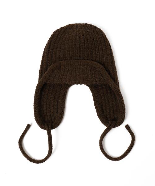 WEGO（ウィゴー）の「WEGO/イヤーフラップリブニットキャップ（ニットキャップ/ビーニー・レディース・ブラック/オフホワイト/ブラウン・FREE）」の12枚目の写真