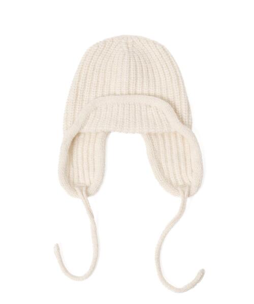 WEGO（ウィゴー）の「WEGO/イヤーフラップリブニットキャップ（ニットキャップ/ビーニー・レディース・ブラック/オフホワイト/ブラウン・FREE）」の9枚目の写真