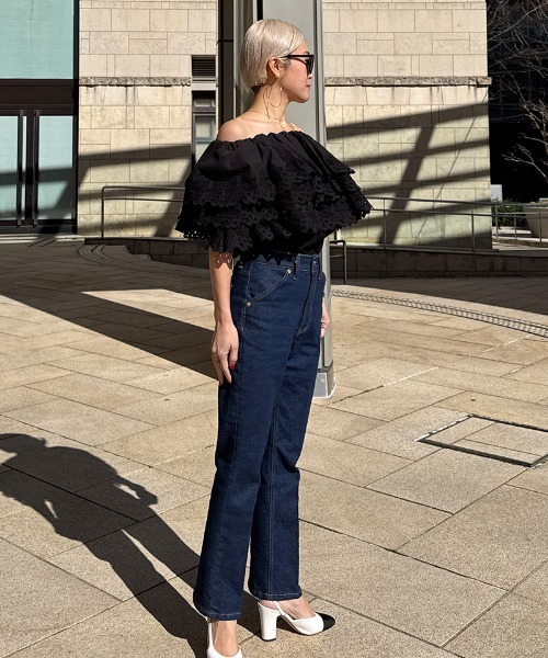 JENNE(ジェンヌ)の「2WAYボリュームレースブラウス(その他トップス・レディース・ブラック/ホワイト・LARGE/MEDIUM/SMALL)」の9枚目の写真