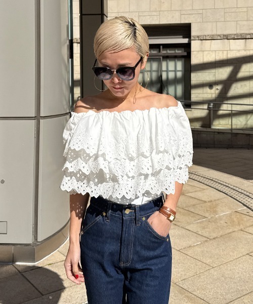 JENNE(ジェンヌ)の「2WAYボリュームレースブラウス(その他トップス・レディース・ブラック/ホワイト・LARGE/MEDIUM/SMALL)」の20枚目の写真
