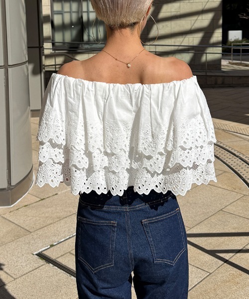 JENNE(ジェンヌ)の「2WAYボリュームレースブラウス(その他トップス・レディース・ブラック/ホワイト・LARGE/MEDIUM/SMALL)」の22枚目の写真
