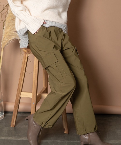 Bou Jeloud（ブージュルード）の「ストレッチカーゴパンツ（カーゴパンツ・レディース・ブラック/カーキ/ベージュ・38）」の3枚目の写真