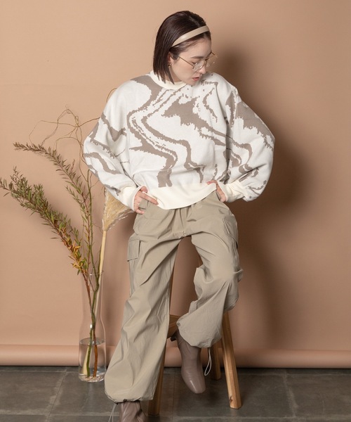 Bou Jeloud（ブージュルード）の「ストレッチカーゴパンツ（カーゴパンツ・レディース・ブラック/カーキ/ベージュ・38）」の4枚目の写真