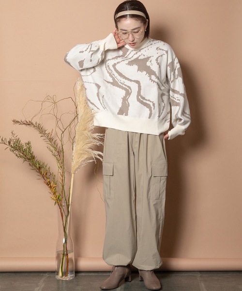 Bou Jeloud（ブージュルード）の「ストレッチカーゴパンツ（カーゴパンツ・レディース・ブラック/カーキ/ベージュ・38）」の5枚目の写真