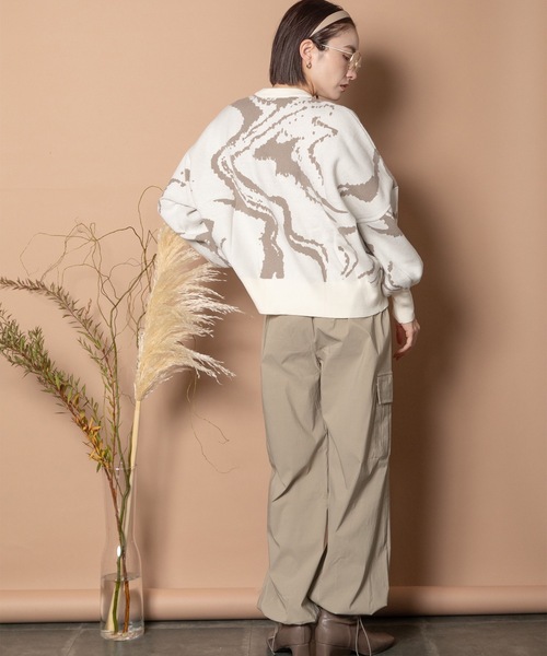 Bou Jeloud（ブージュルード）の「ストレッチカーゴパンツ（カーゴパンツ・レディース・ブラック/カーキ/ベージュ・38）」の6枚目の写真