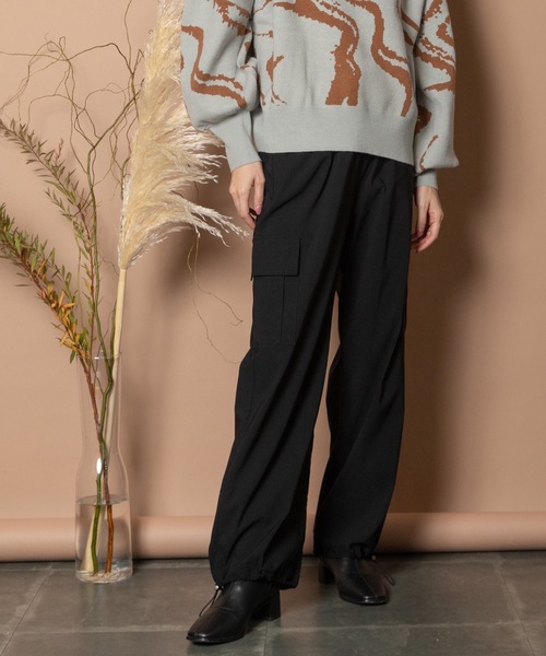 Bou Jeloud（ブージュルード）の「ストレッチカーゴパンツ（カーゴパンツ・レディース・ブラック/カーキ/ベージュ・38）」の8枚目の写真